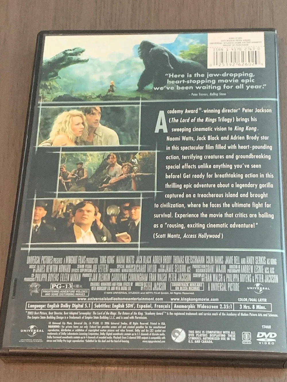 🟢 King Kong Widescreen DVD Movie